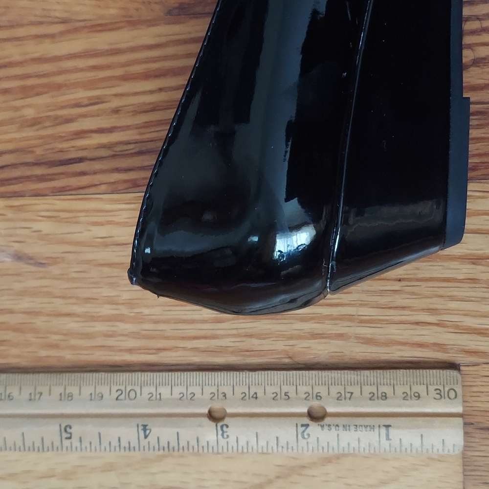 Adrienne Vittadini Palm Beach Black Patent Wedges w/ Rhinestone Details Size 6 - Picture 16 of 16